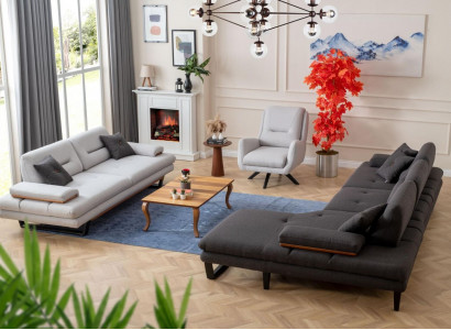 Modern sofa set 3 + 1 seater and L-shaped corner sofa designer furniture new